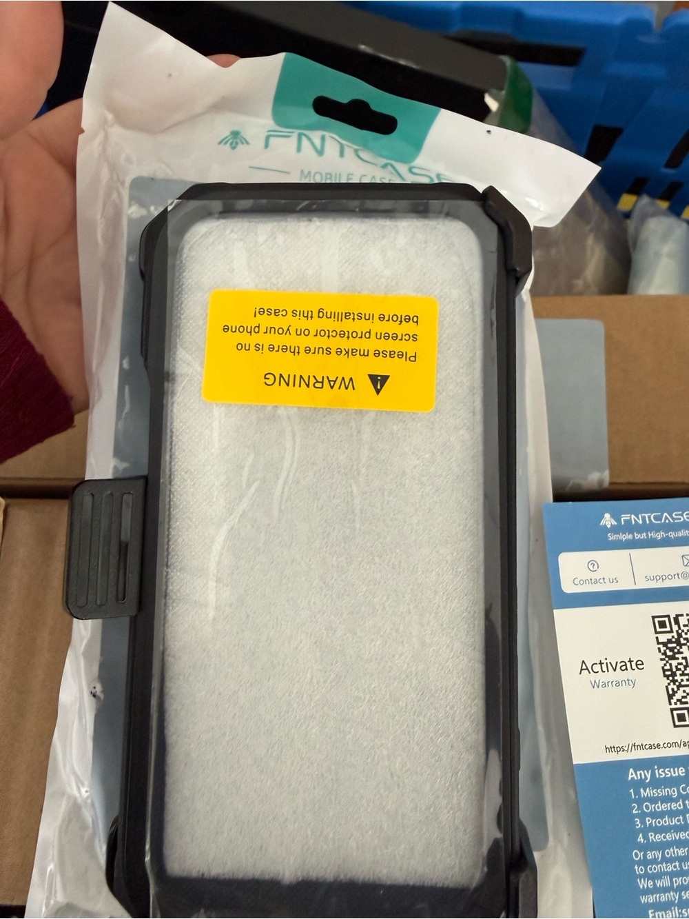 Black Waterproof Rugged Phone Case with Screen Cover